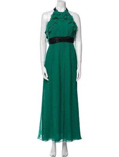 Pre-owned Tibi Silk Long Dress In Green