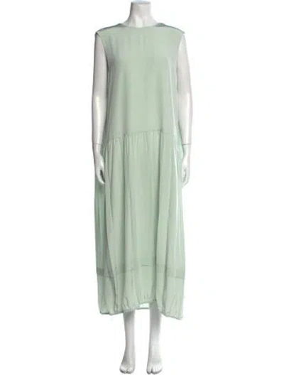 Pre-owned Tibi Silk Long Dress In Green