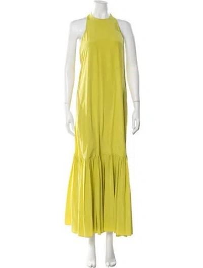 Pre-owned Tibi Silk Long Dress In Green