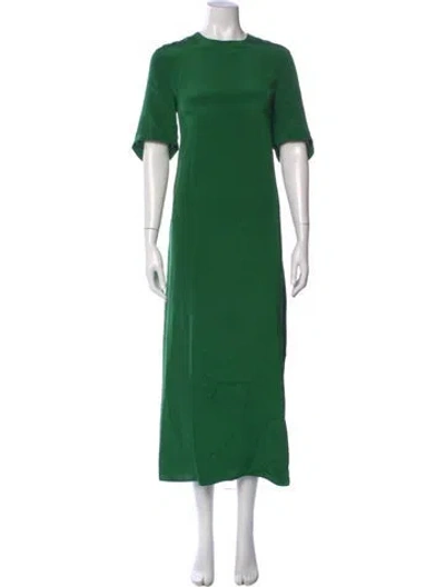 Pre-owned Tibi Silk Long Dress In Green