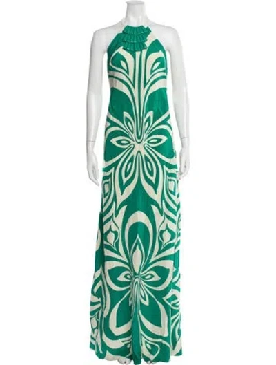 Pre-owned Tibi Silk Long Dress In Green