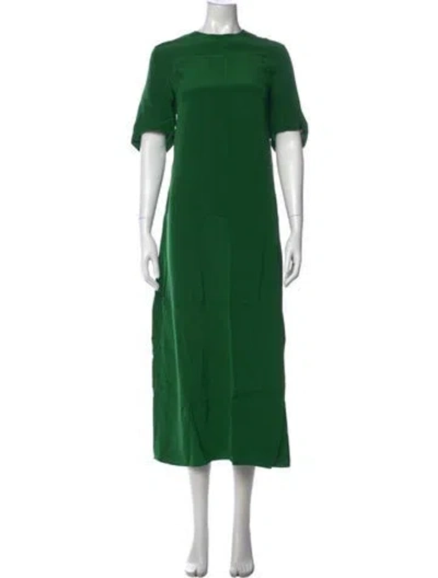 Pre-owned Tibi Silk Long Dress In Green