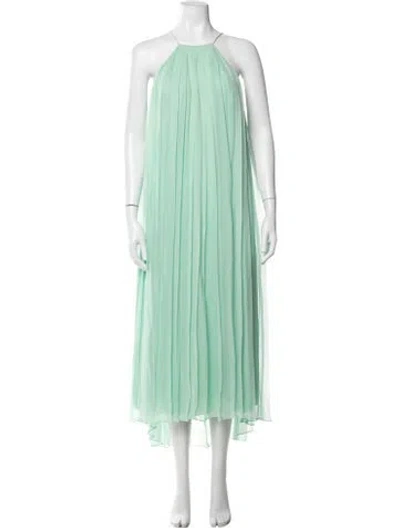 Pre-owned Tibi Silk Long Dress In Green