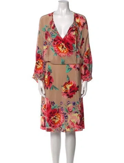 Pre-owned Tibi Silk Long Dress In Neutral