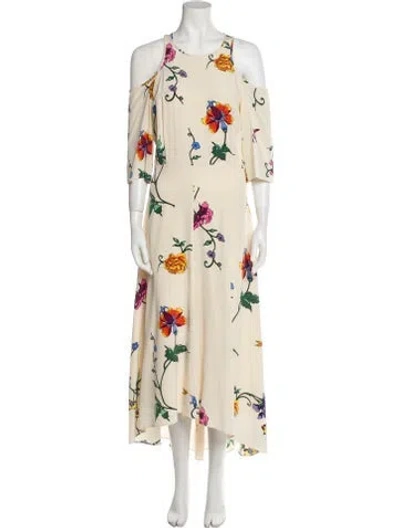 Pre-owned Tibi Silk Long Dress In Neutral