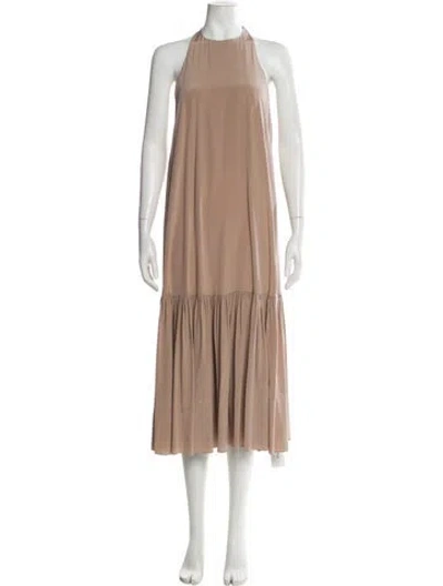 Pre-owned Tibi Silk Long Dress In Neutral