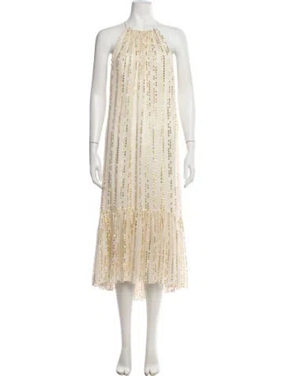 Pre-owned Tibi Silk Long Dress In Neutral