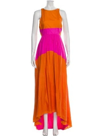 Pre-owned Tibi Silk Long Dress In Orange