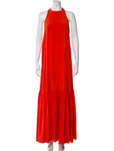 Pre-owned Tibi Silk Long Dress In Orange