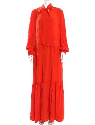 Pre-owned Tibi Silk Long Dress In Orange