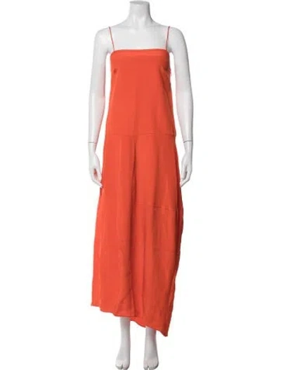 Pre-owned Tibi Silk Long Dress In Orange