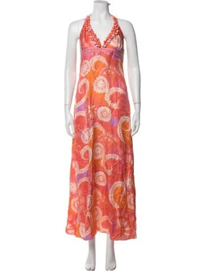 Pre-owned Tibi Silk Long Dress In Orange