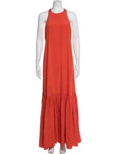 Pre-owned Tibi Silk Long Dress In Orange