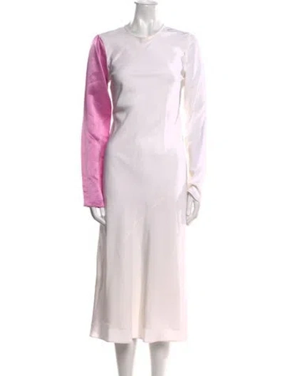 Pre-owned Tibi Silk Long Dress In Pink