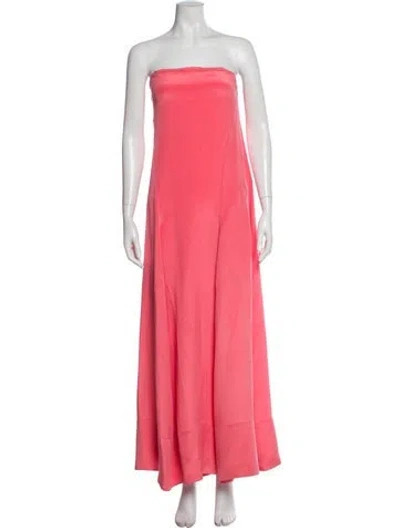 Pre-owned Tibi Silk Long Dress In Pink