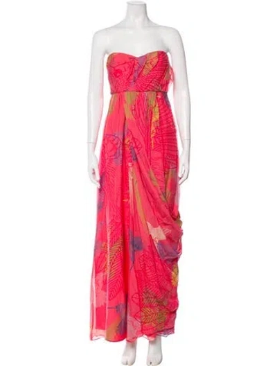 Pre-owned Tibi Silk Long Dress In Pink