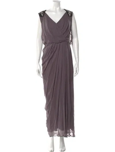 Pre-owned Tibi Silk Long Dress In Purple
