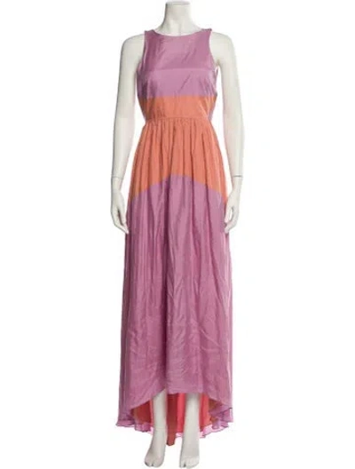 Pre-owned Tibi Silk Long Dress In Purple
