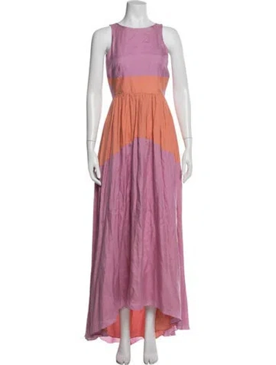 Pre-owned Tibi Silk Long Dress In Purple