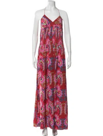 Pre-owned Tibi Silk Long Dress In Red