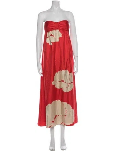 Pre-owned Tibi Silk Long Dress In Red