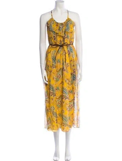 Pre-owned Tibi Silk Long Dress In Yellow