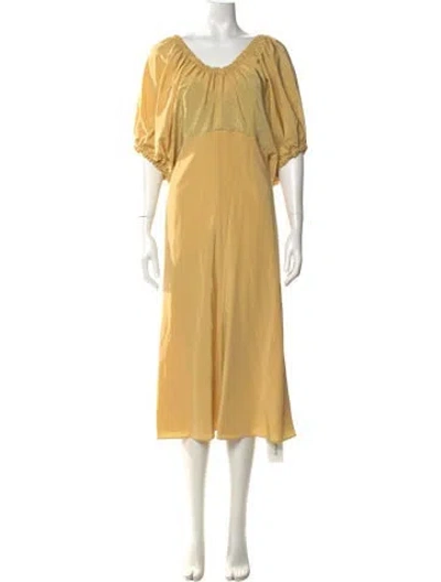 Pre-owned Tibi Silk Long Dress In Yellow
