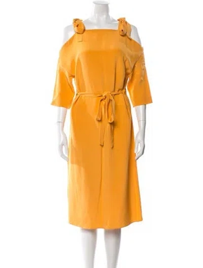 Pre-owned Tibi Silk Long Dress In Yellow