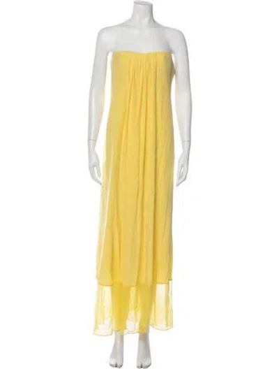 Pre-owned Tibi Silk Long Dress In Yellow