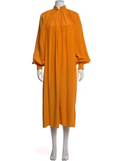 Pre-owned Tibi Silk Long Dress In Yellow