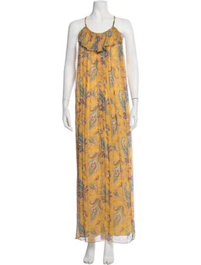 Pre-owned Tibi Silk Long Dress In Yellow