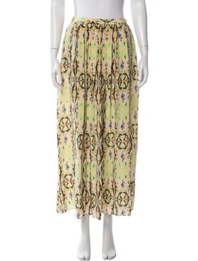 Pre-owned Tibi Silk Long Skirt In Pink/yellow