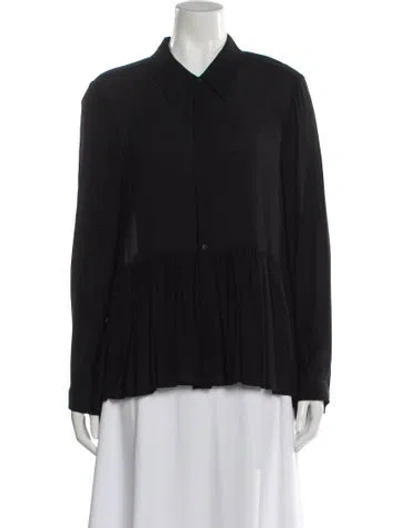Pre-owned Tibi Silk Long Sleeve Blouse In Gray
