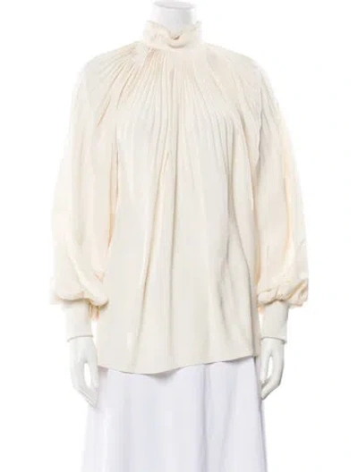 Pre-owned Tibi Silk Long Sleeve Blouse In Neutral