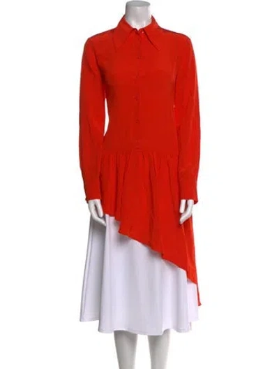 Pre-owned Tibi Silk Long Sleeve Tunic In Orange