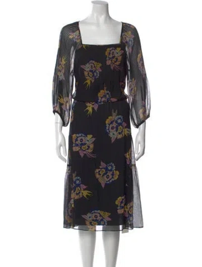 Pre-owned Tibi Silk Midi Length Dress In Black