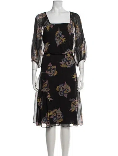 Pre-owned Tibi Silk Midi Length Dress In Black