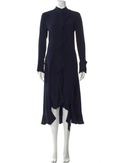 Pre-owned Tibi Silk Midi Length Dress In Blue