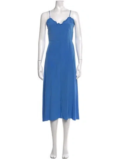 Pre-owned Tibi Silk Midi Length Dress In Blue
