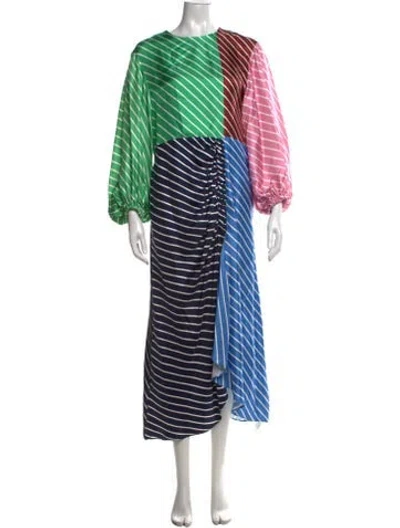 Pre-owned Tibi Silk Midi Length Dress In Blue
