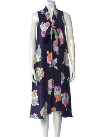 Pre-owned Tibi Silk Midi Length Dress In Blue