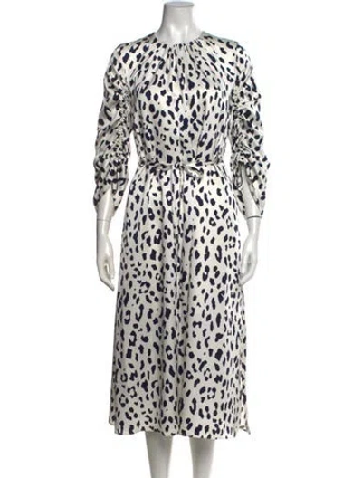 Pre-owned Tibi Silk Midi Length Dress In Blue/white