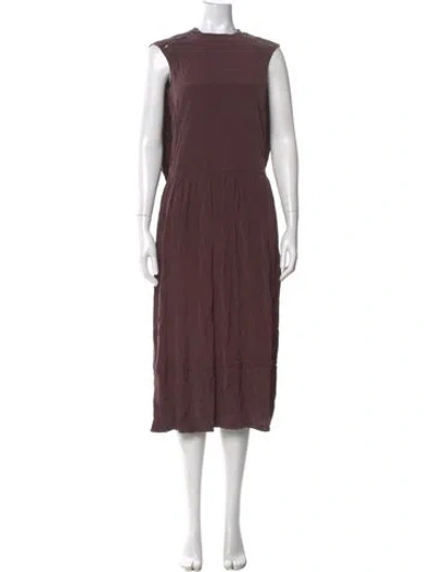 Pre-owned Tibi Silk Midi Length Dress In Brown