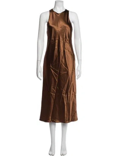 Pre-owned Tibi Silk Midi Length Dress In Brown