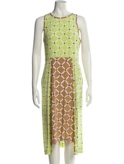 Pre-owned Tibi Silk Midi Length Dress In Green