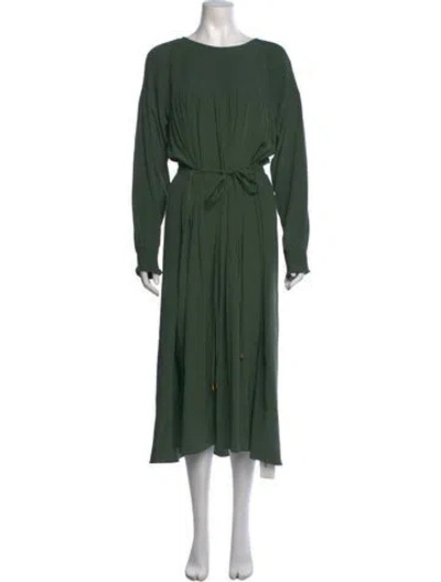Pre-owned Tibi Silk Midi Length Dress In Green