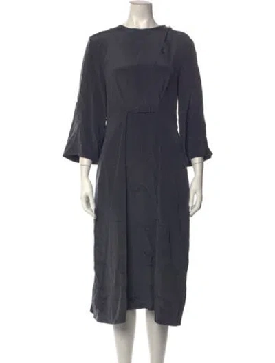 Pre-owned Tibi Silk Midi Length Dress In Grey
