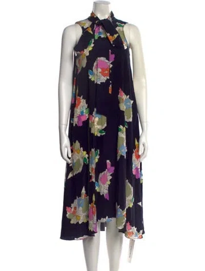 Pre-owned Tibi Silk Midi Length Dress In Multi