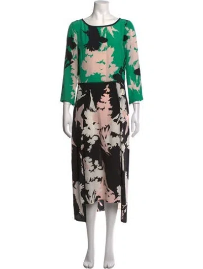 Pre-owned Tibi Silk Midi Length Dress In Multicolor