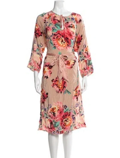 Pre-owned Tibi Silk Midi Length Dress In Neutral